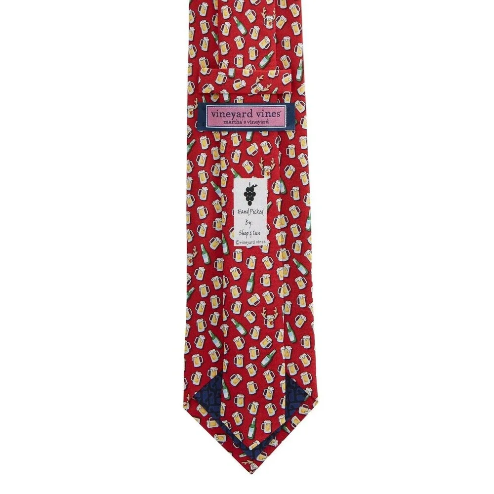 Vineyard Vines Red Nosed Reinbeer Silk Tie
